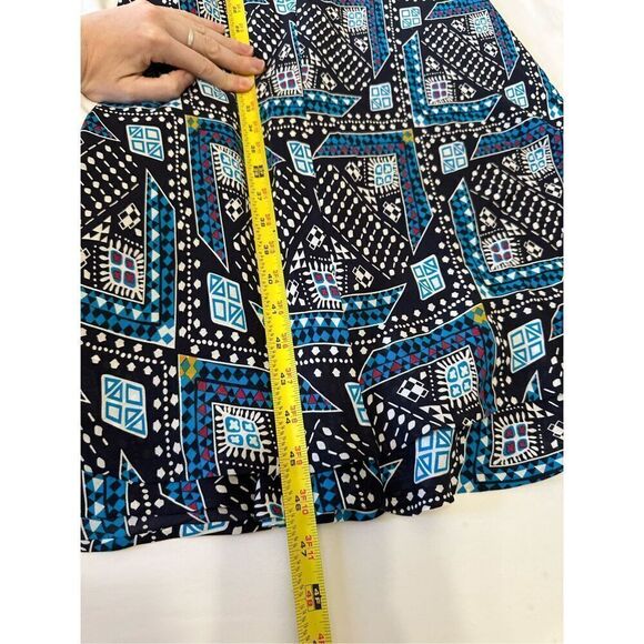 Tory Burch Camilla Dasha Silk Blue and Black Print Dress Size 4 - Picture 6 of 10